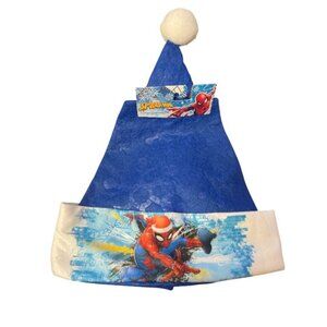 Spider-Man Santa Hat Blue With White Cuff & Pom-Pom